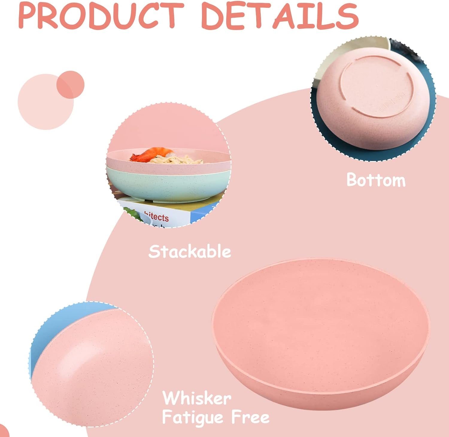 6-Pieces Whisker Fatigue Bowl 