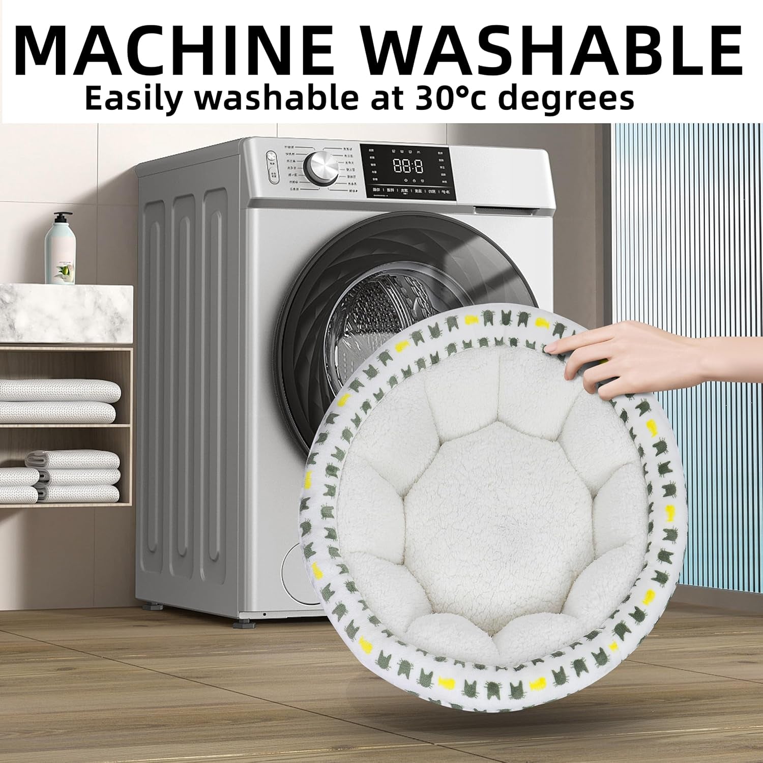 Cozy round Fluffy Plush Pet Bed