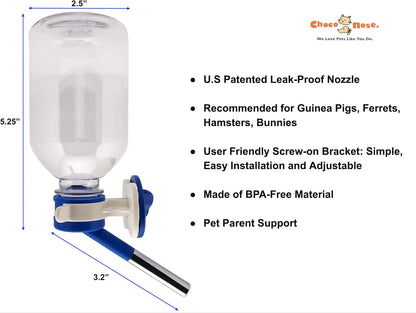 Patented No-Drip Water Bottle/Feeder