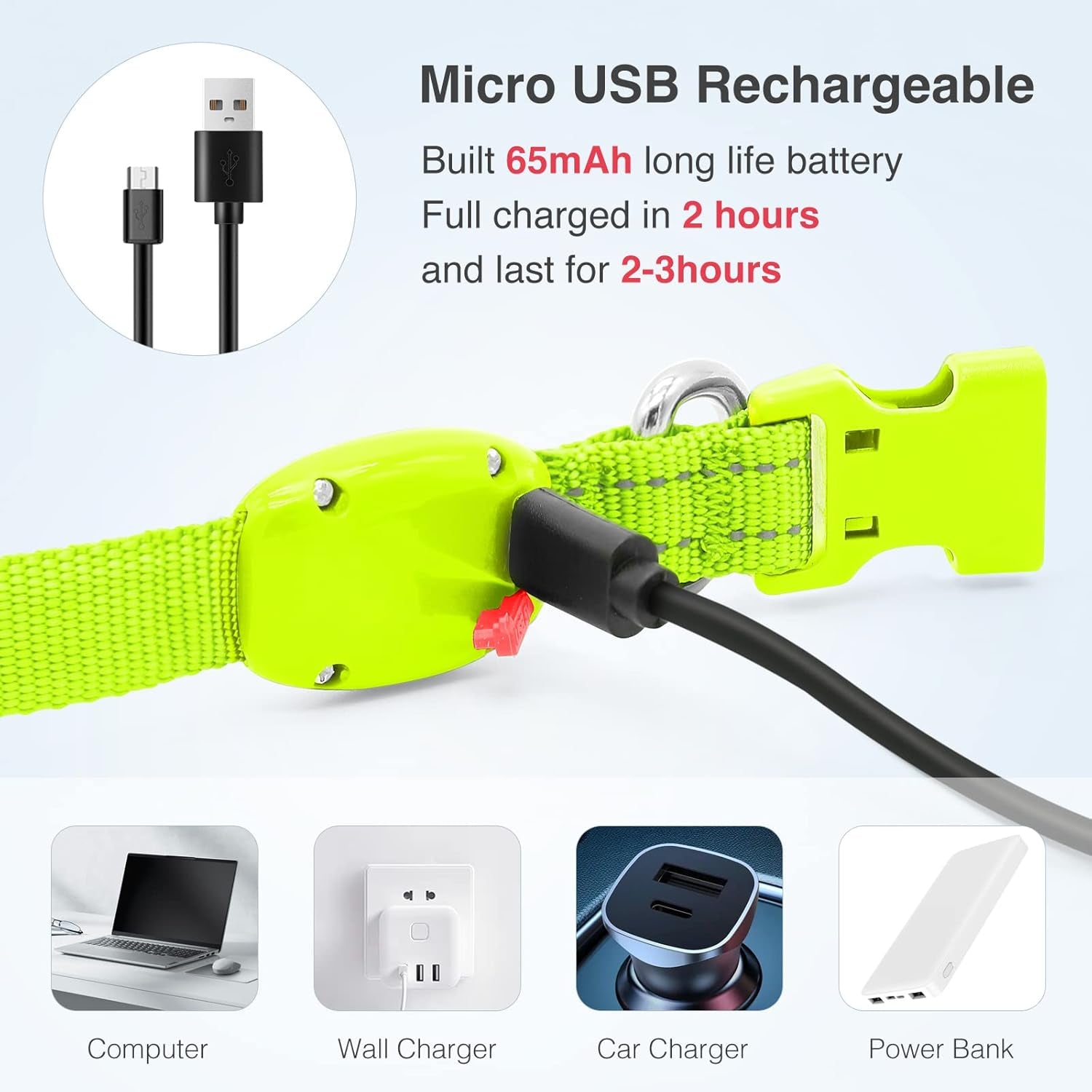  Rechargeable LED Dog Collar