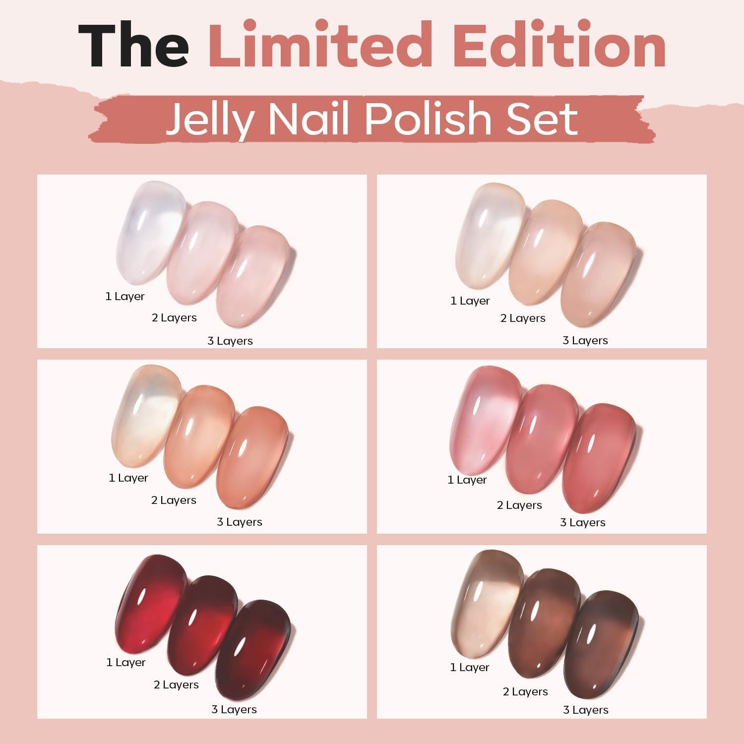 Jelly Nail Polish of 6 Colors 