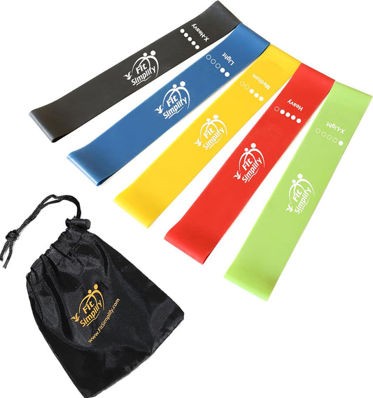 Loop Exercise Bands with Instruction Guide and Carry Bag