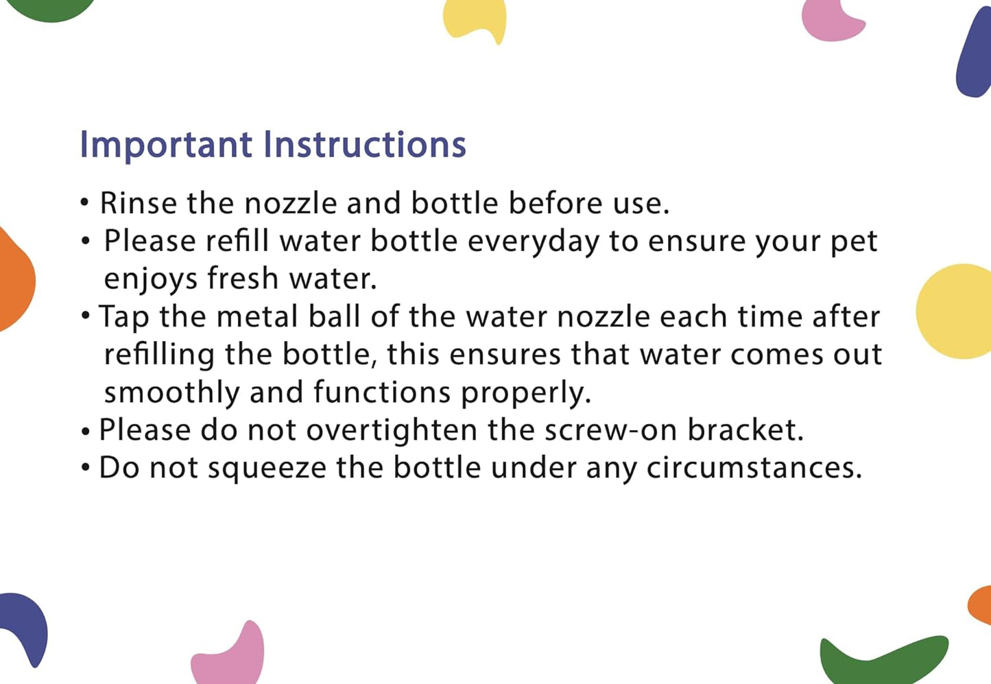 Patented No-Drip Water Bottle/Feeder