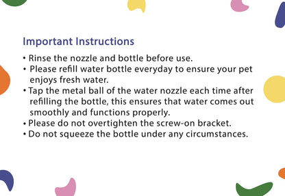 Patented No-Drip Water Bottle/Feeder