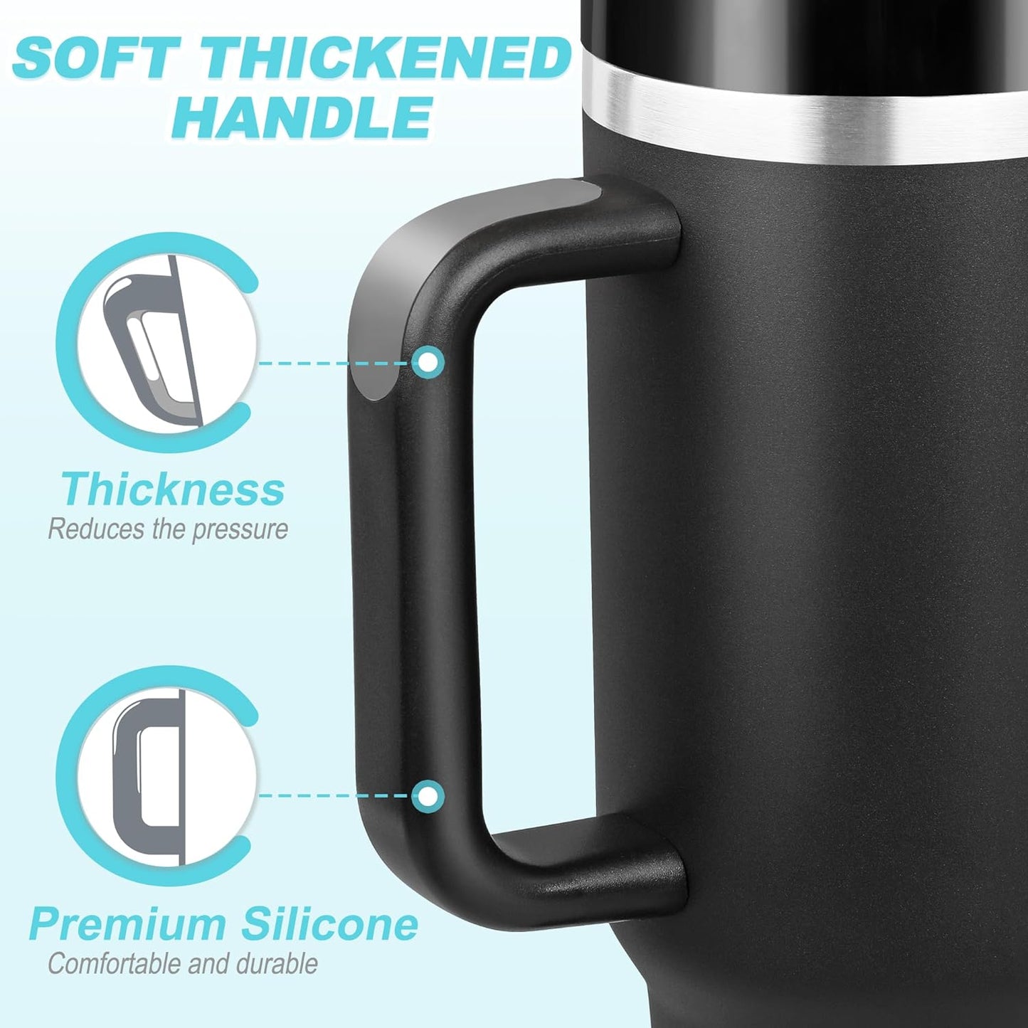 40 Oz Tumbler with Handle and Straw