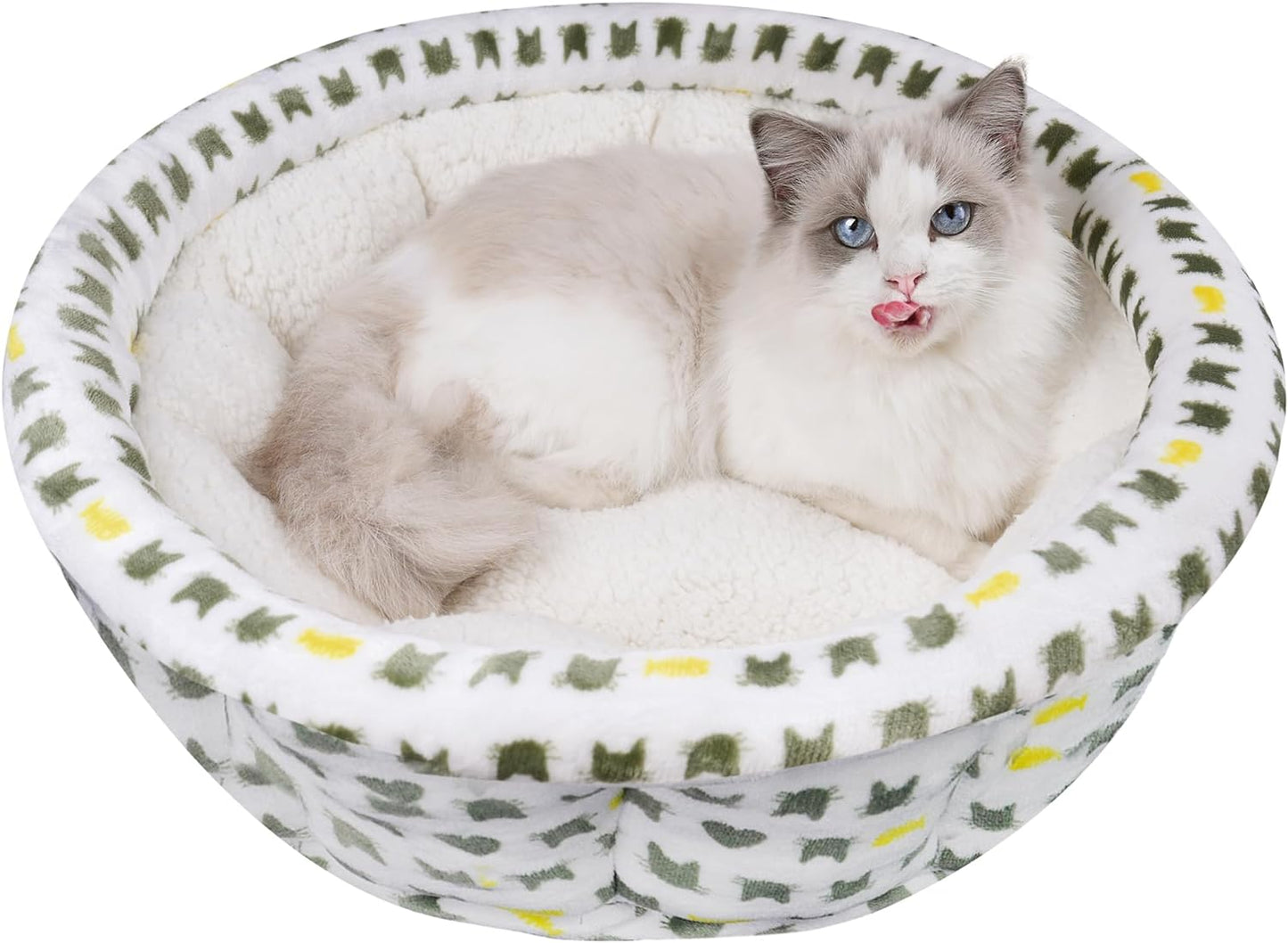 Cozy round Fluffy Plush Pet Bed