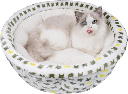Cozy round Fluffy Plush Pet Bed