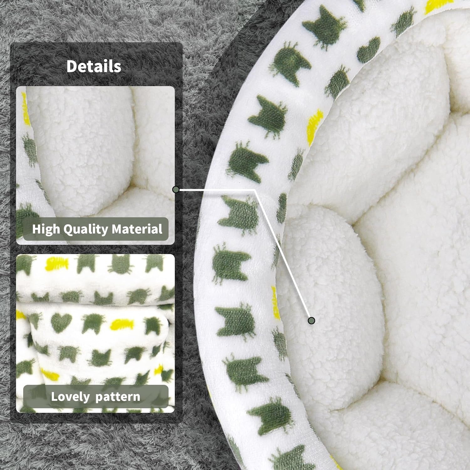 Cozy round Fluffy Plush Pet Bed