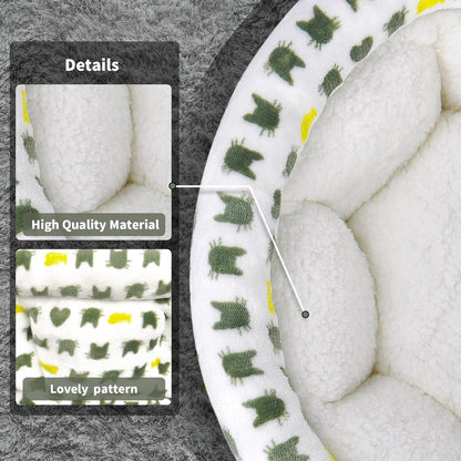 Cozy round Fluffy Plush Pet Bed