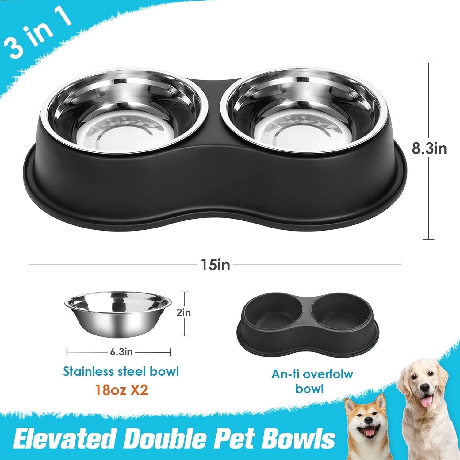 Double Dog Food Bowl 