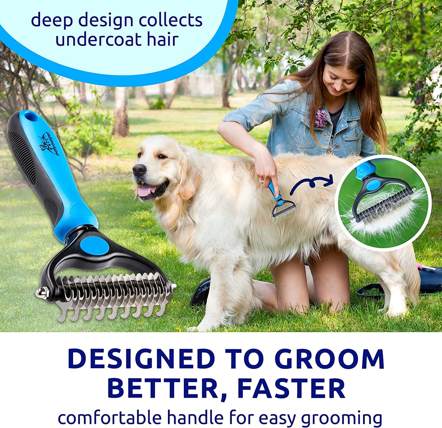 Double-Sided Deshedding Brush