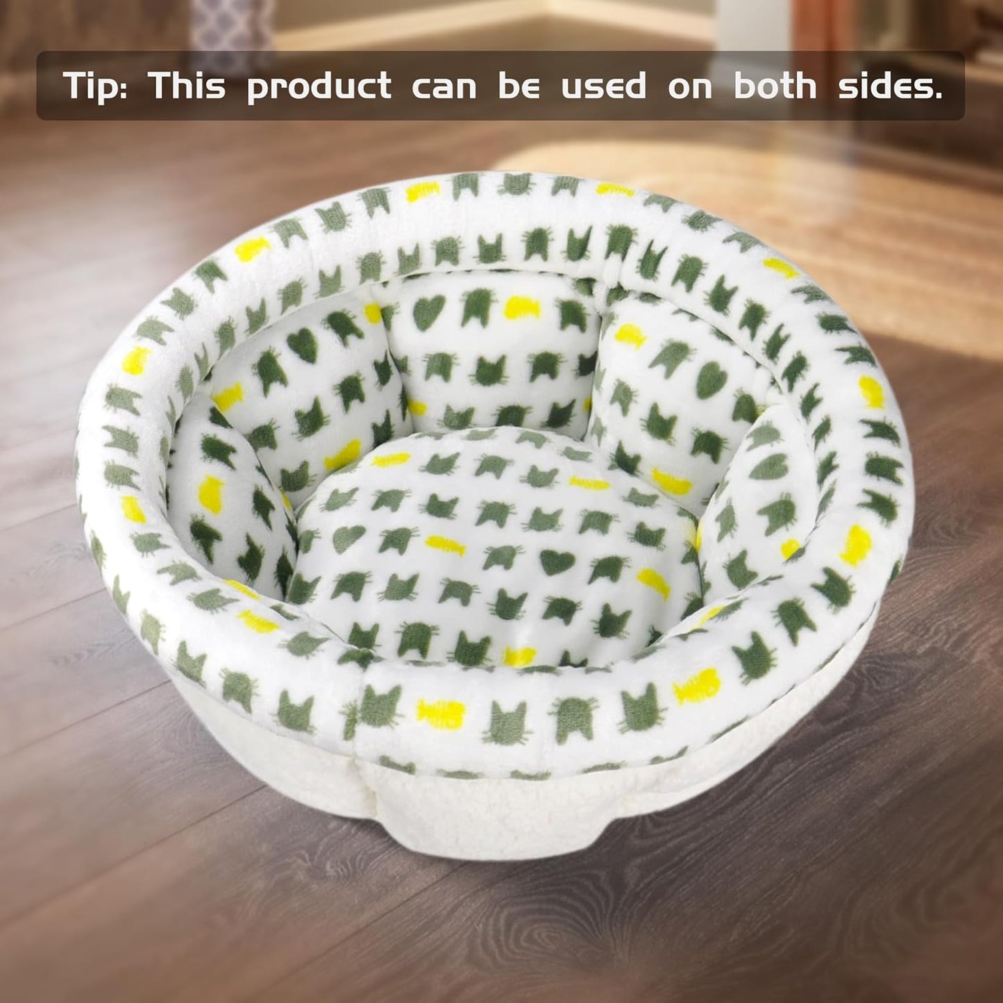 Cozy round Fluffy Plush Pet Bed