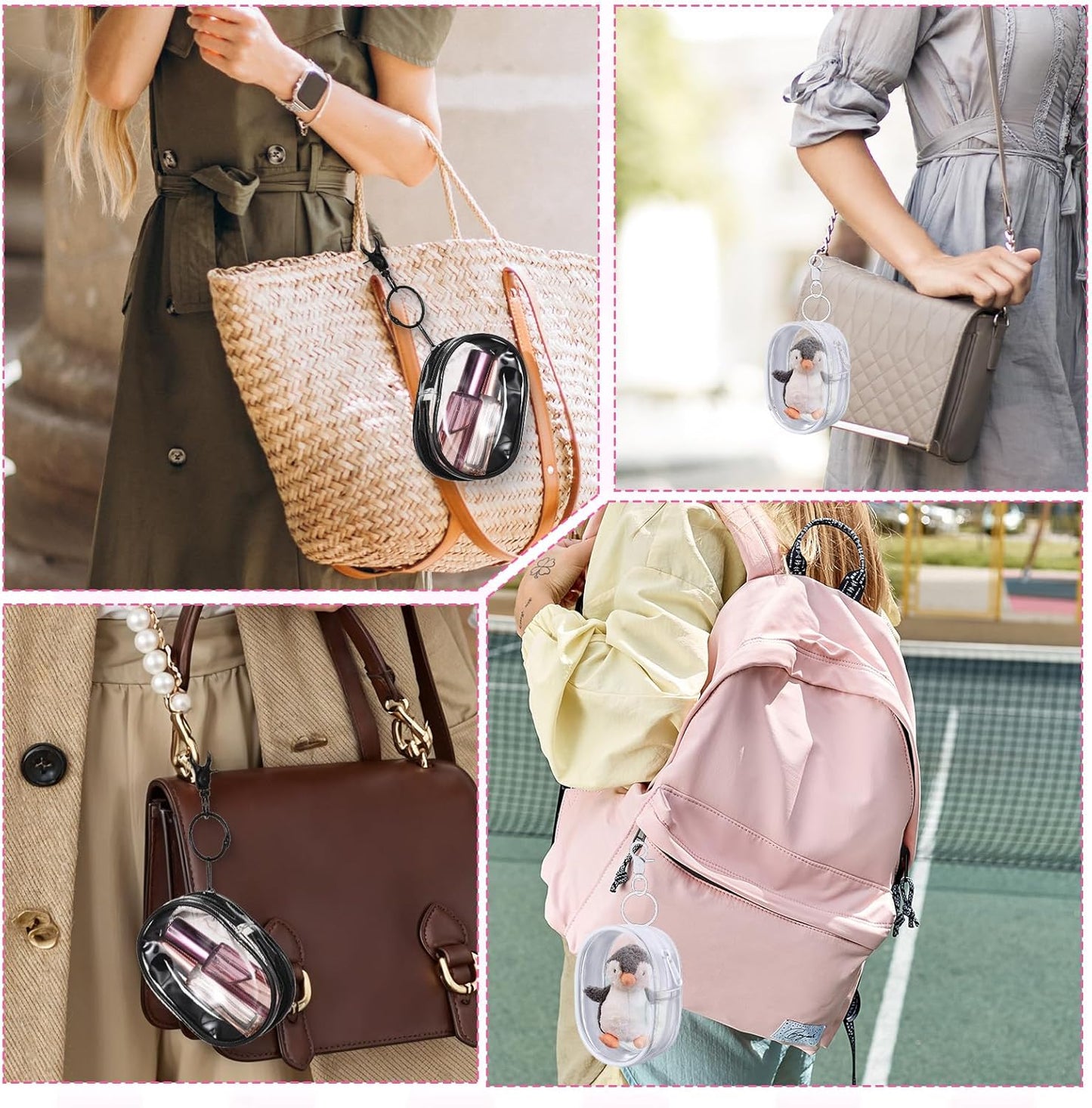 4 PCS Clear Keychain Pouch