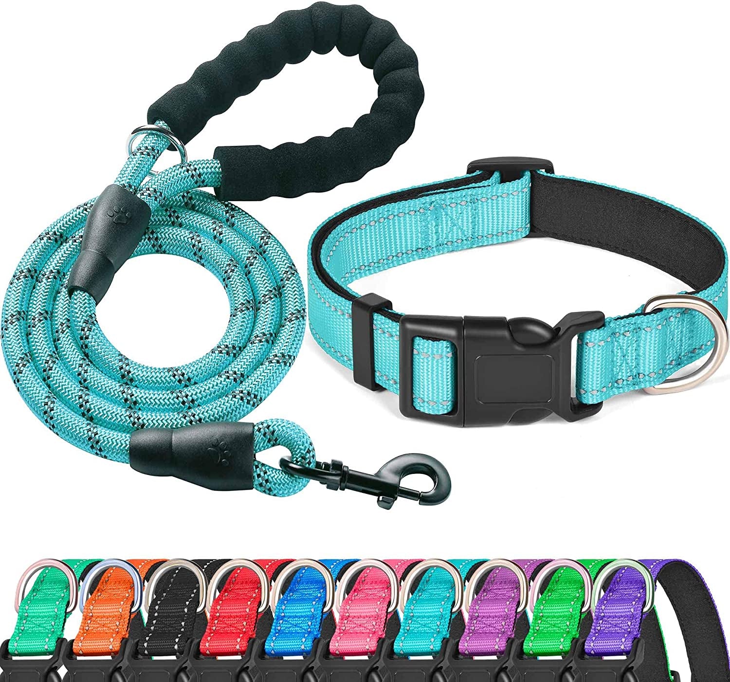 Reflective Dog Collar +Leash