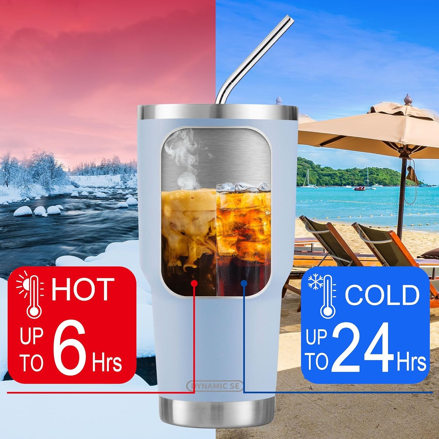 Blue Stainless Steel Tumbler